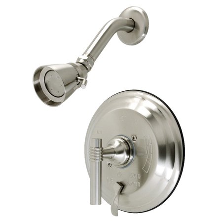 KINGSTON BRASS Shower Faucet, Brushed Nickel, Wall Mount KB26380MLSO